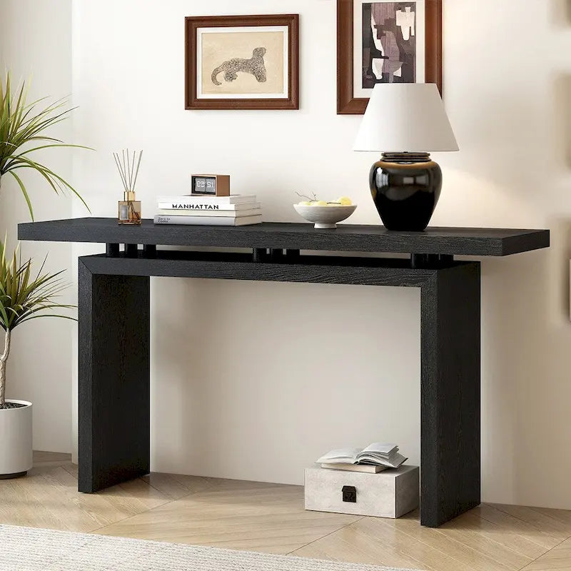 Console en plaqué frêne, style moderne simple, avec plateau au design astucieux, convient pour entrée, couloir