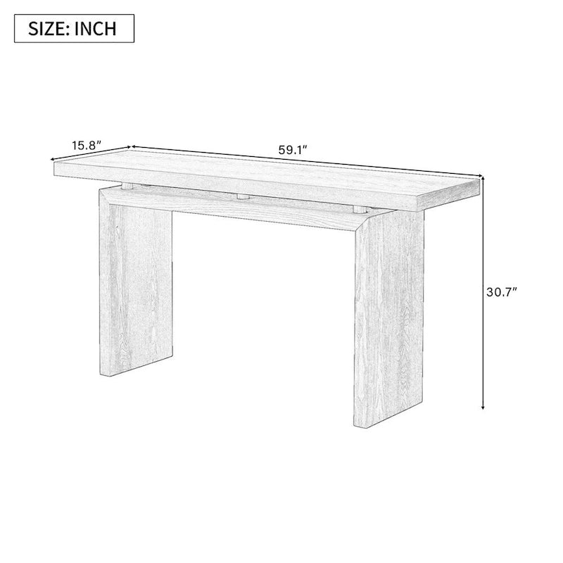 Console en plaqué frêne, style moderne simple, avec plateau au design astucieux, convient pour entrée, couloir