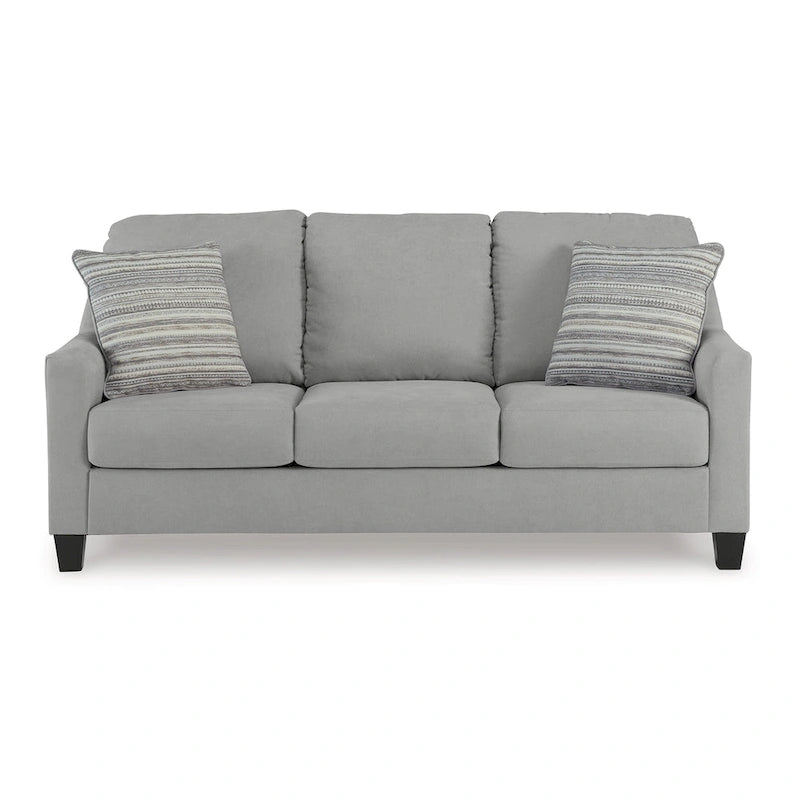 Canapé-lit Queen Size en velours gris avec matelas bifold en mousse à mémoire de forme