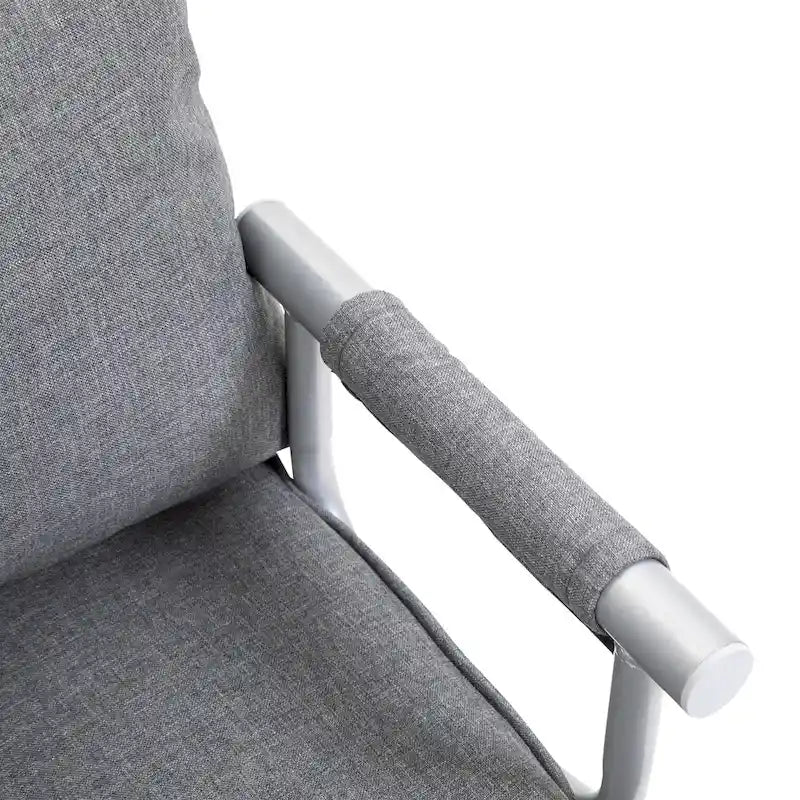 Fauteuil-lit futon convertible gris clair avec dossier réglable et oreiller