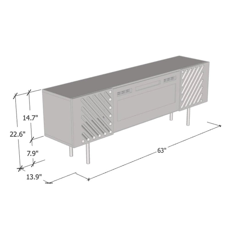 Meuble TV avec cheminée électrique WH-EF 63 Laser