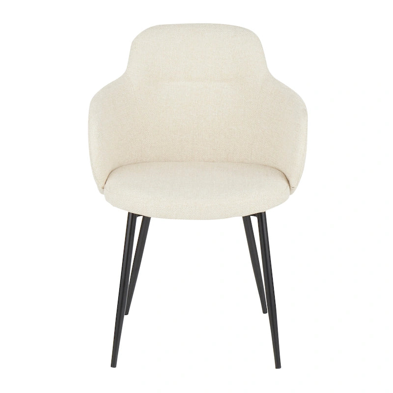 Chaise de salle à manger d'appoint industrielle capitonnée avec pieds en métal noir