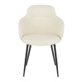 Chaise de salle à manger d'appoint industrielle capitonnée avec pieds en métal noir
