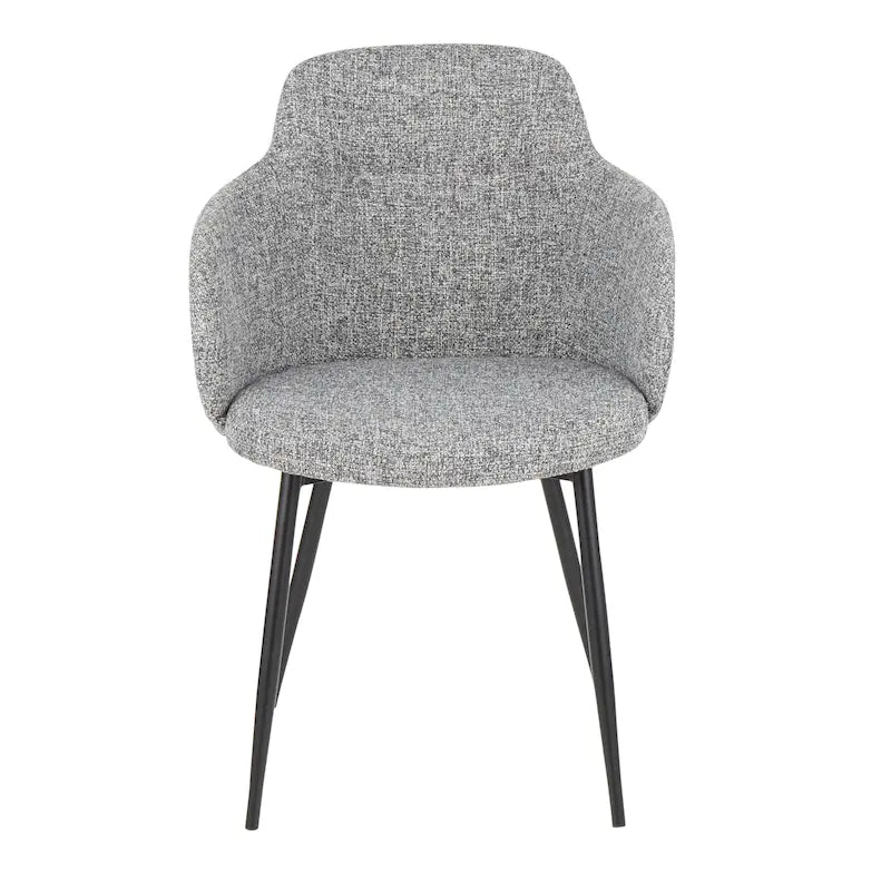 Chaise de salle à manger d'appoint industrielle capitonnée avec pieds en métal noir