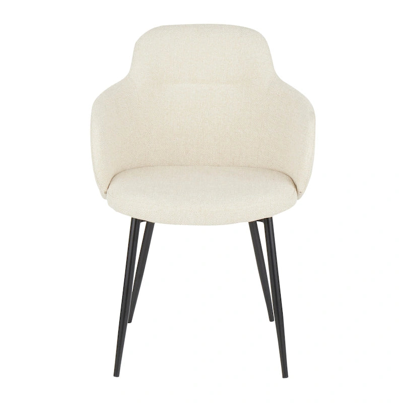 Chaise de salle à manger d'appoint industrielle capitonnée avec pieds en métal noir