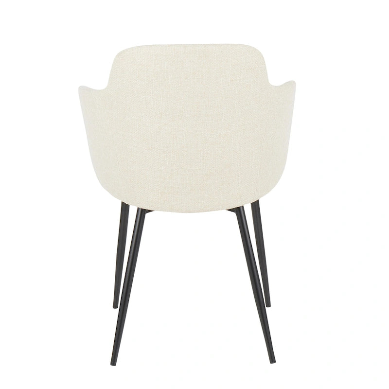 Chaise de salle à manger d'appoint industrielle capitonnée avec pieds en métal noir