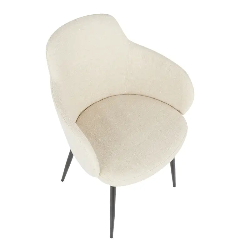 Chaise de salle à manger d'appoint industrielle capitonnée avec pieds en métal noir