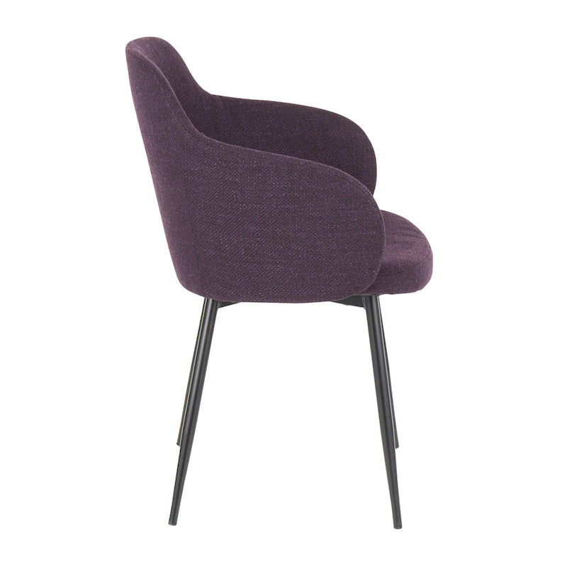 Chaise de salle à manger d'appoint industrielle capitonnée avec pieds en métal noir
