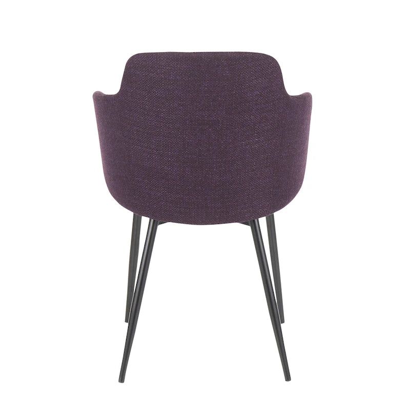 Chaise de salle à manger d'appoint industrielle capitonnée avec pieds en métal noir