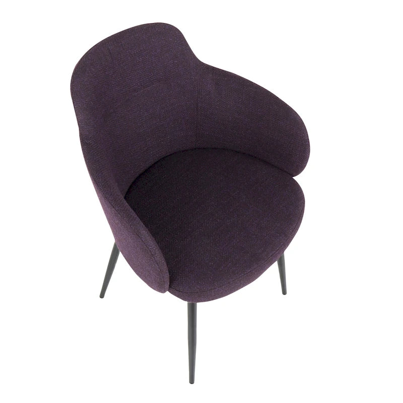 Chaise de salle à manger d'appoint industrielle capitonnée avec pieds en métal noir