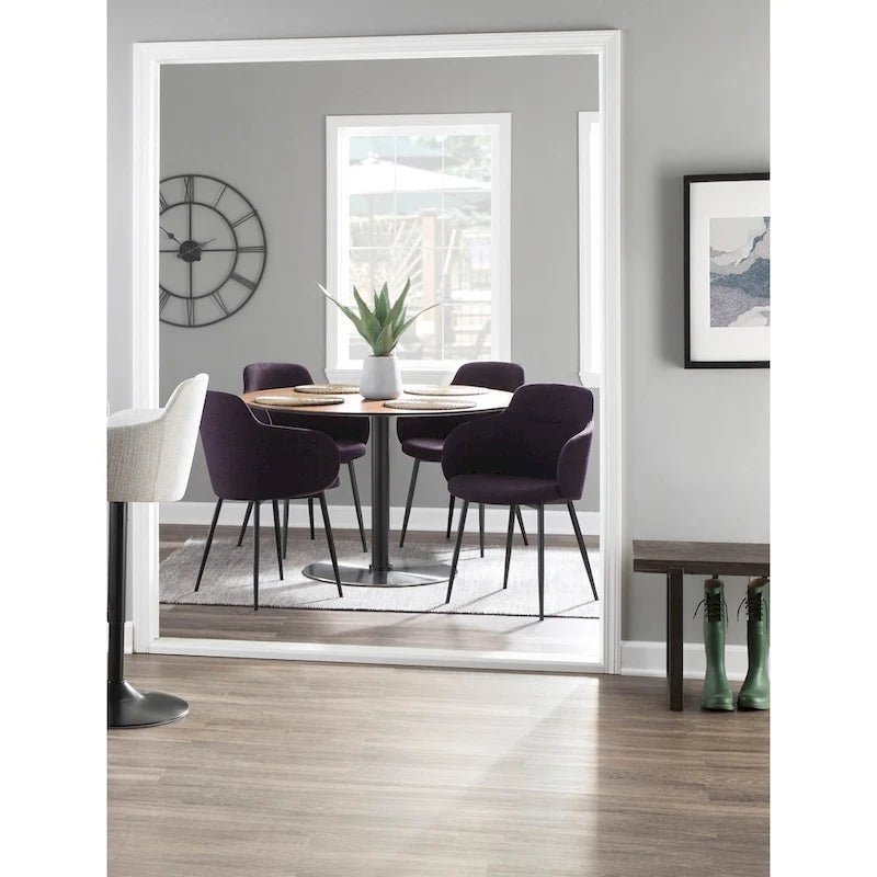 Chaise de salle à manger d'appoint industrielle capitonnée avec pieds en métal noir