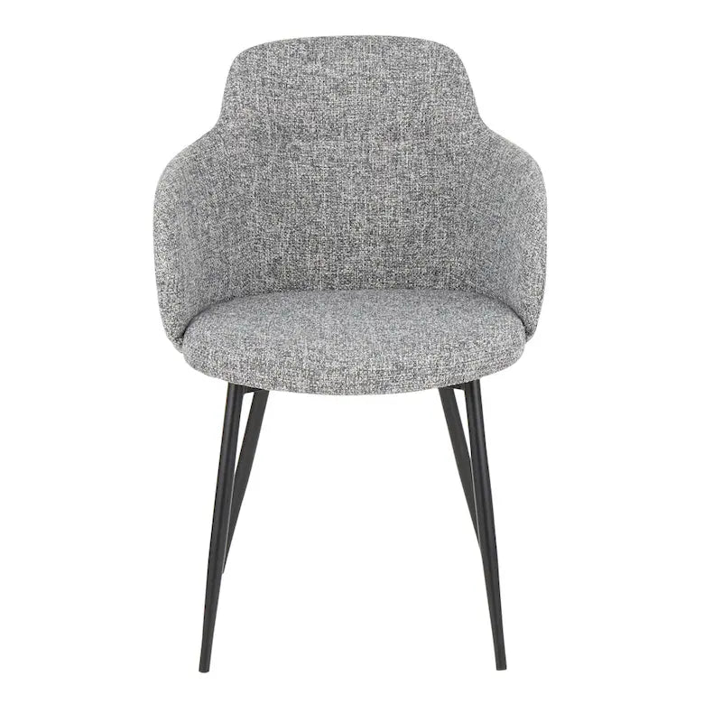 Chaise de salle à manger d'appoint industrielle capitonnée avec pieds en métal noir