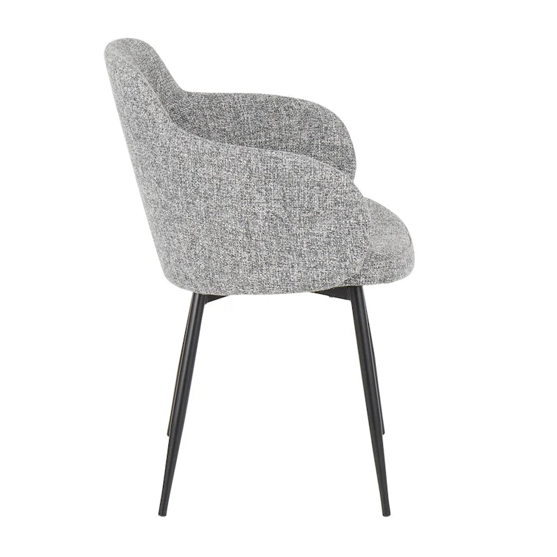 Chaise de salle à manger d'appoint industrielle capitonnée avec pieds en métal noir