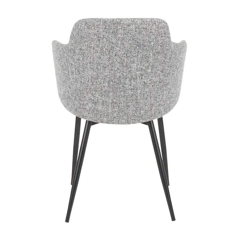 Chaise de salle à manger d'appoint industrielle capitonnée avec pieds en métal noir