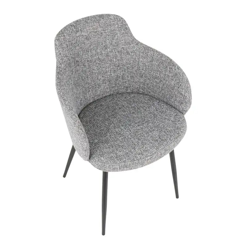 Chaise de salle à manger d'appoint industrielle capitonnée avec pieds en métal noir