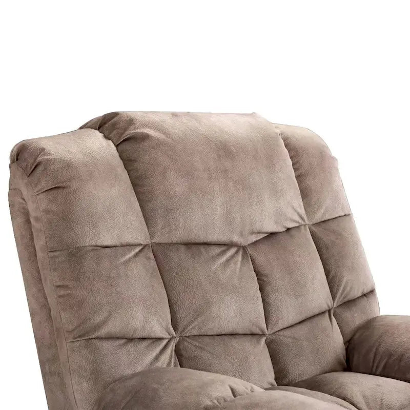 Fauteuil inclinable manuel en microfibre rembourré, avec dossier haut et accoudoirs rembourrés