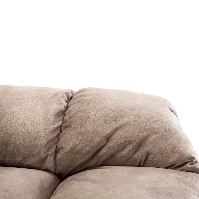 Fauteuil inclinable manuel en microfibre rembourré, avec dossier haut et accoudoirs rembourrés