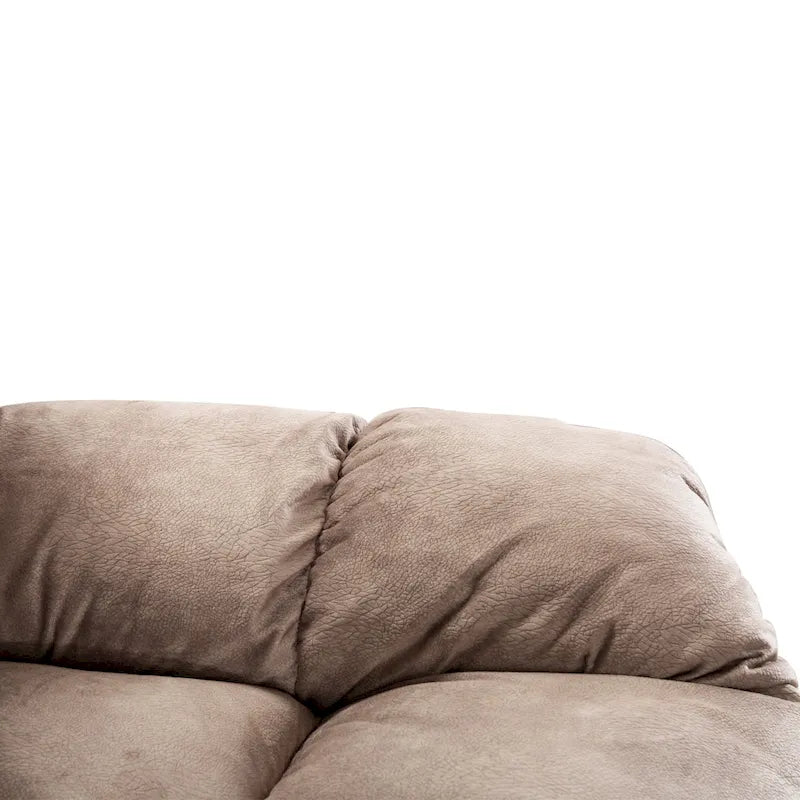 Fauteuil inclinable manuel en microfibre rembourré, avec dossier haut et accoudoirs rembourrés