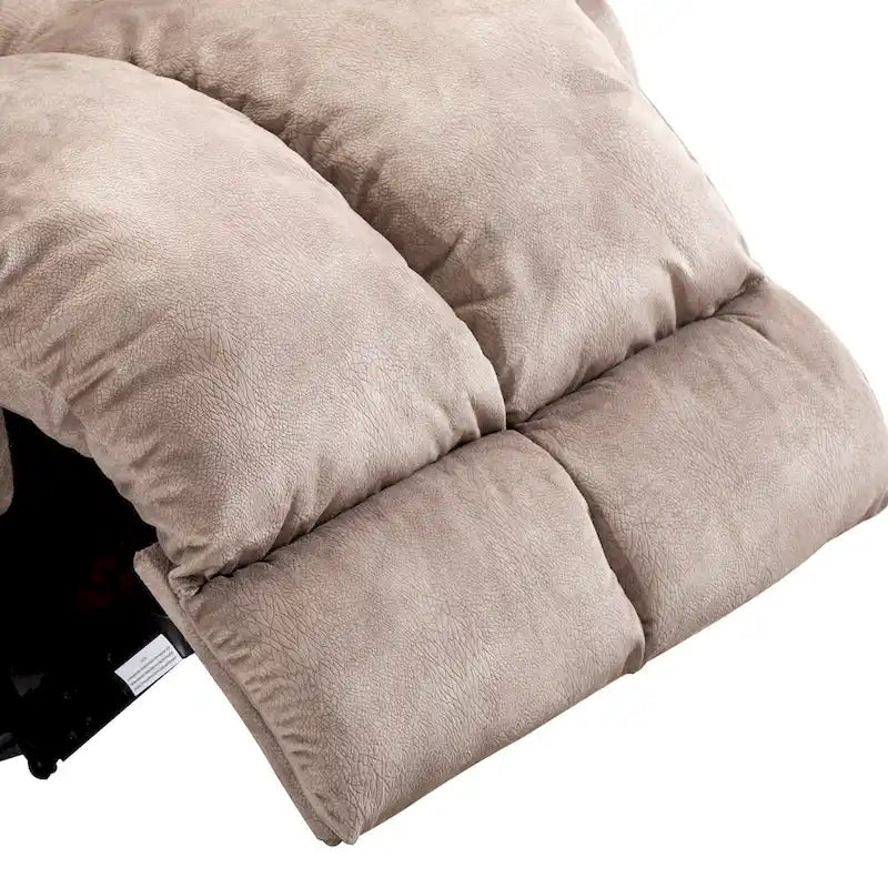Fauteuil inclinable manuel en microfibre rembourré, avec dossier haut et accoudoirs rembourrés