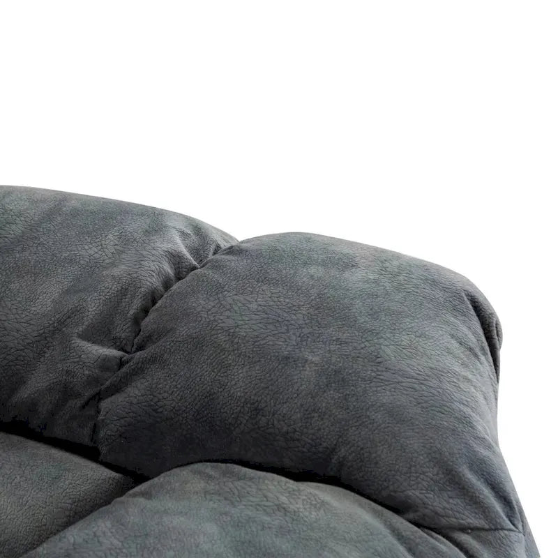 Fauteuil inclinable manuel en microfibre rembourré, avec dossier haut et accoudoirs rembourrés