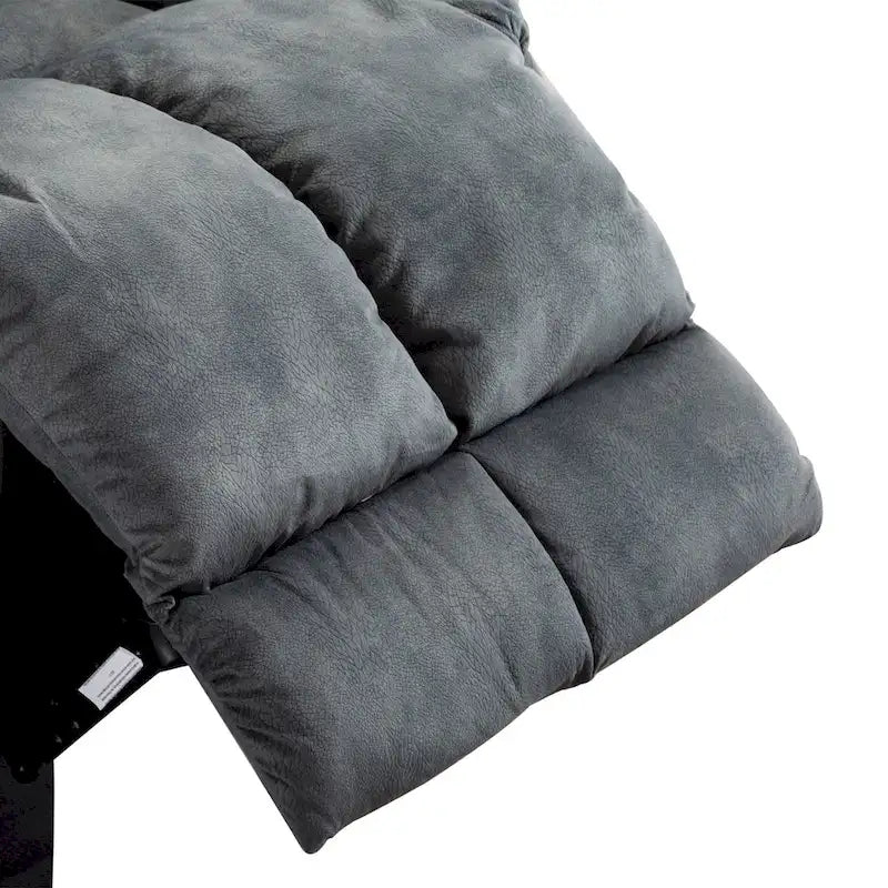 Fauteuil inclinable manuel en microfibre rembourré, avec dossier haut et accoudoirs rembourrés