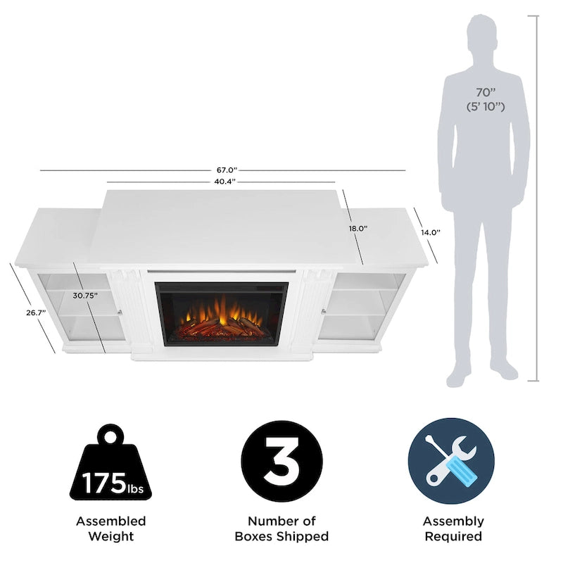 Cheminée électrique Calie 67 avec meuble TV blanc de Real Flame