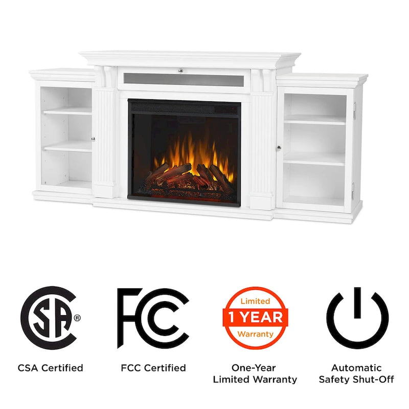 Cheminée électrique Calie 67 avec meuble TV blanc de Real Flame