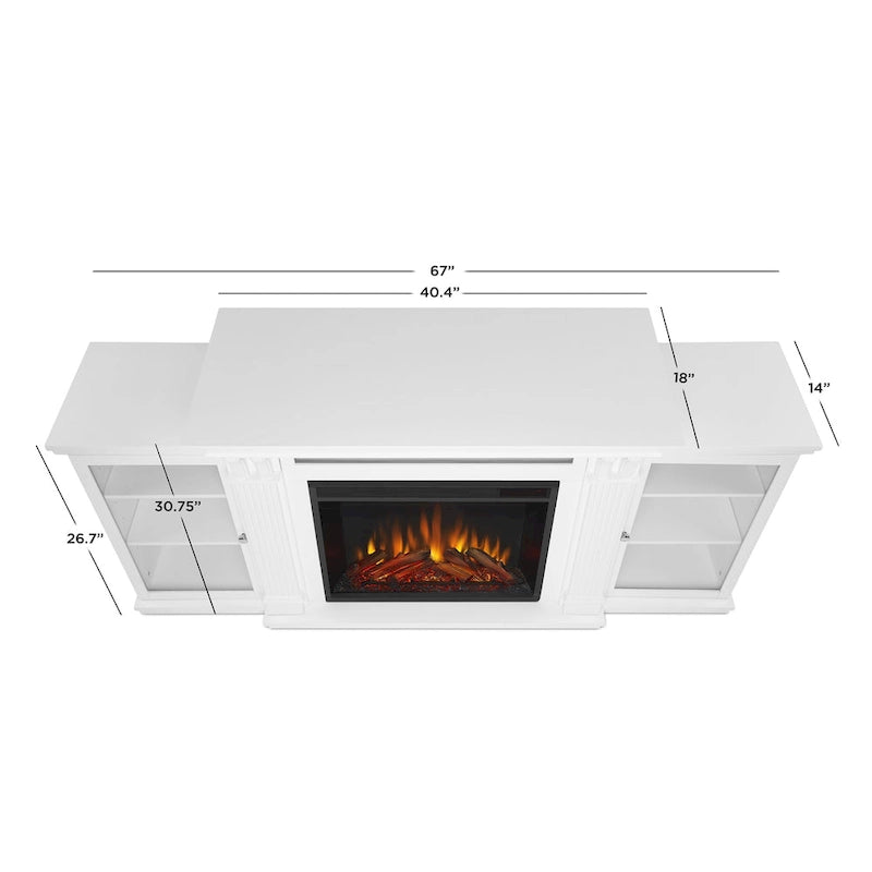 Cheminée électrique Calie 67 avec meuble TV blanc de Real Flame