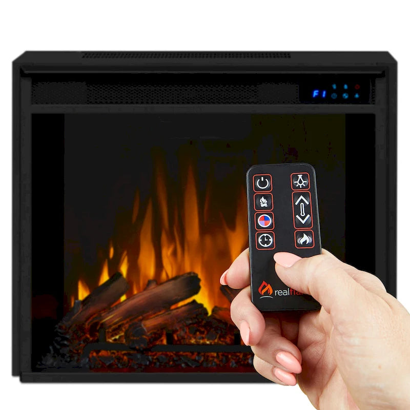 Cheminée électrique Calie 67 avec meuble TV blanc de Real Flame