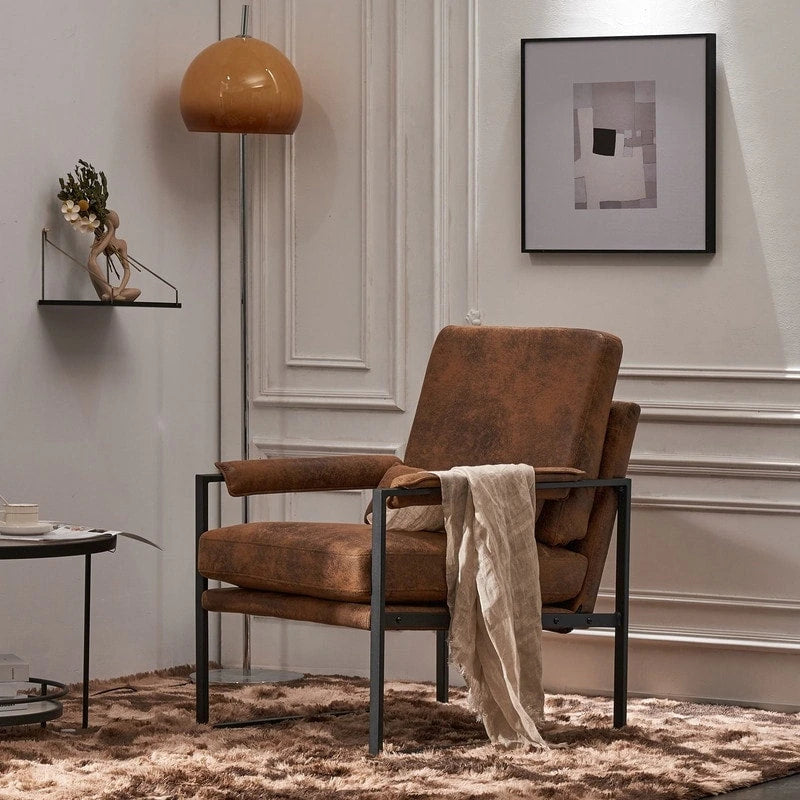 Chaise de loisirs moderne à armature en fer simple