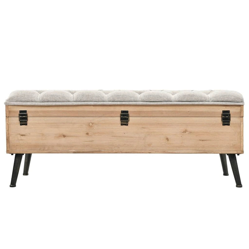 vidaXL Banc de rangement 43,3 Bois de sapin massif - 43,3 x 15,7 x 19,7