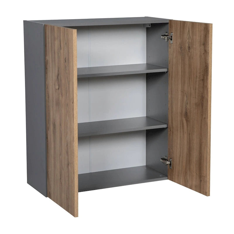 Meuble Haut mural 36 x 36 - Double porte - Gris - 36 x 36 x 12