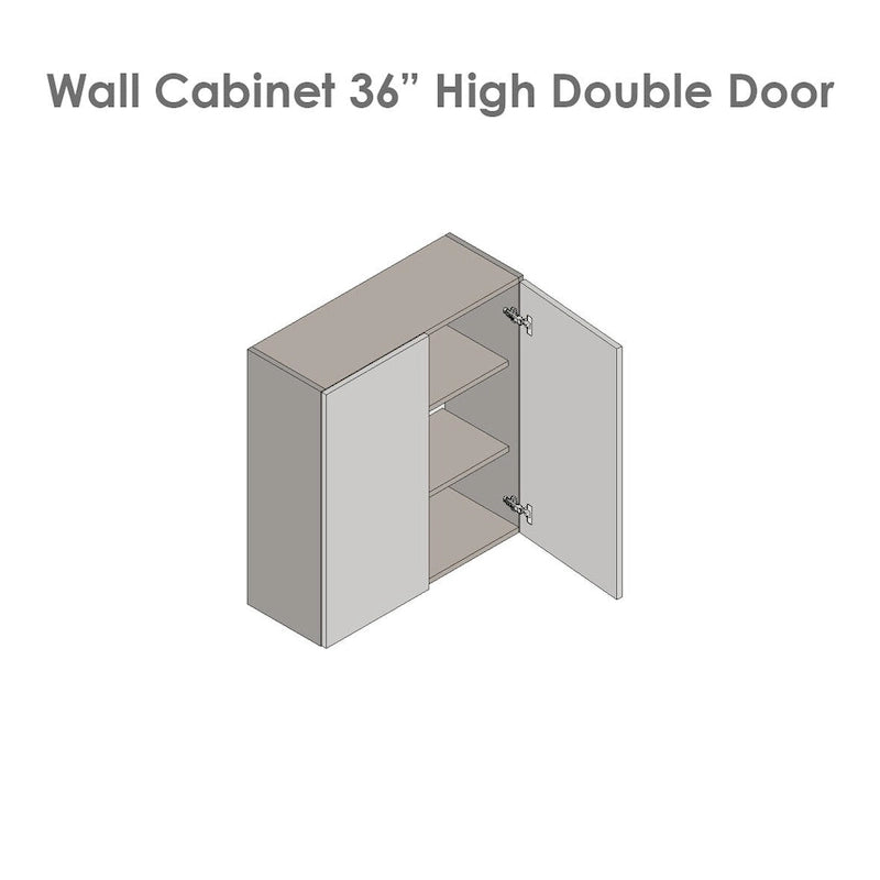 Meuble Haut mural 36 x 36 - Double porte - Gris - 36 x 36 x 12