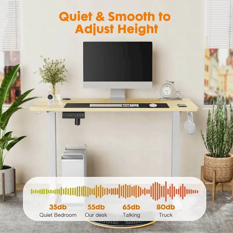 Bureau assis-debout réglable en hauteur électriquement, ergonomique pour la maison et le bureau, noir
