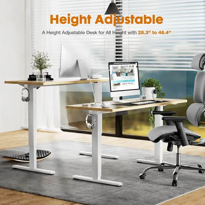 Bureau assis-debout réglable en hauteur électriquement, ergonomique pour la maison et le bureau, noir